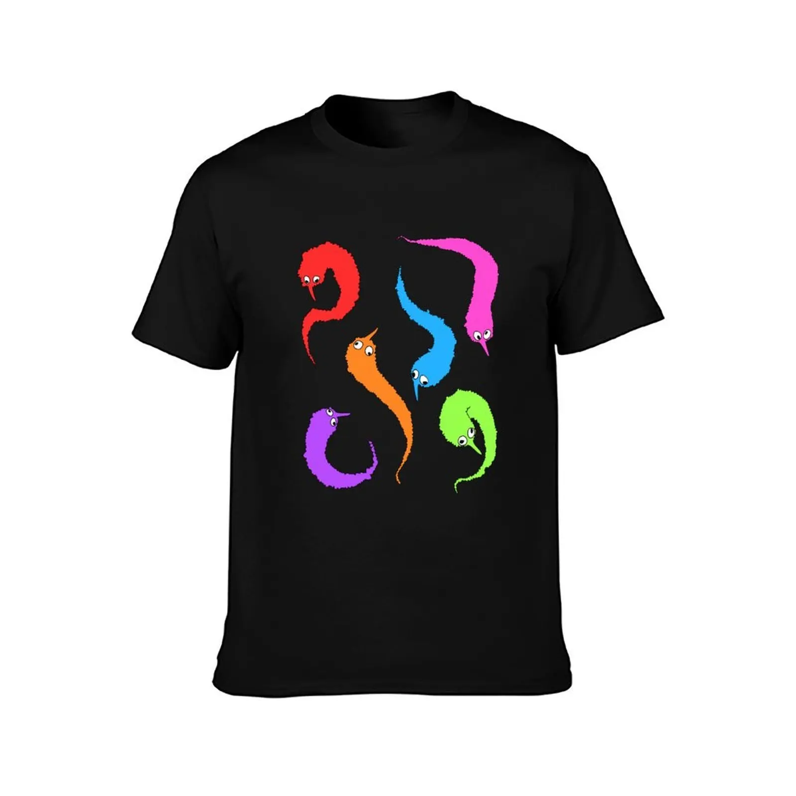 worm on a string party T-Shirt, Summer Casual Cotton Tee, Oversized Streetwear Tops, Vintage Graphic Print, Unisex Men Women