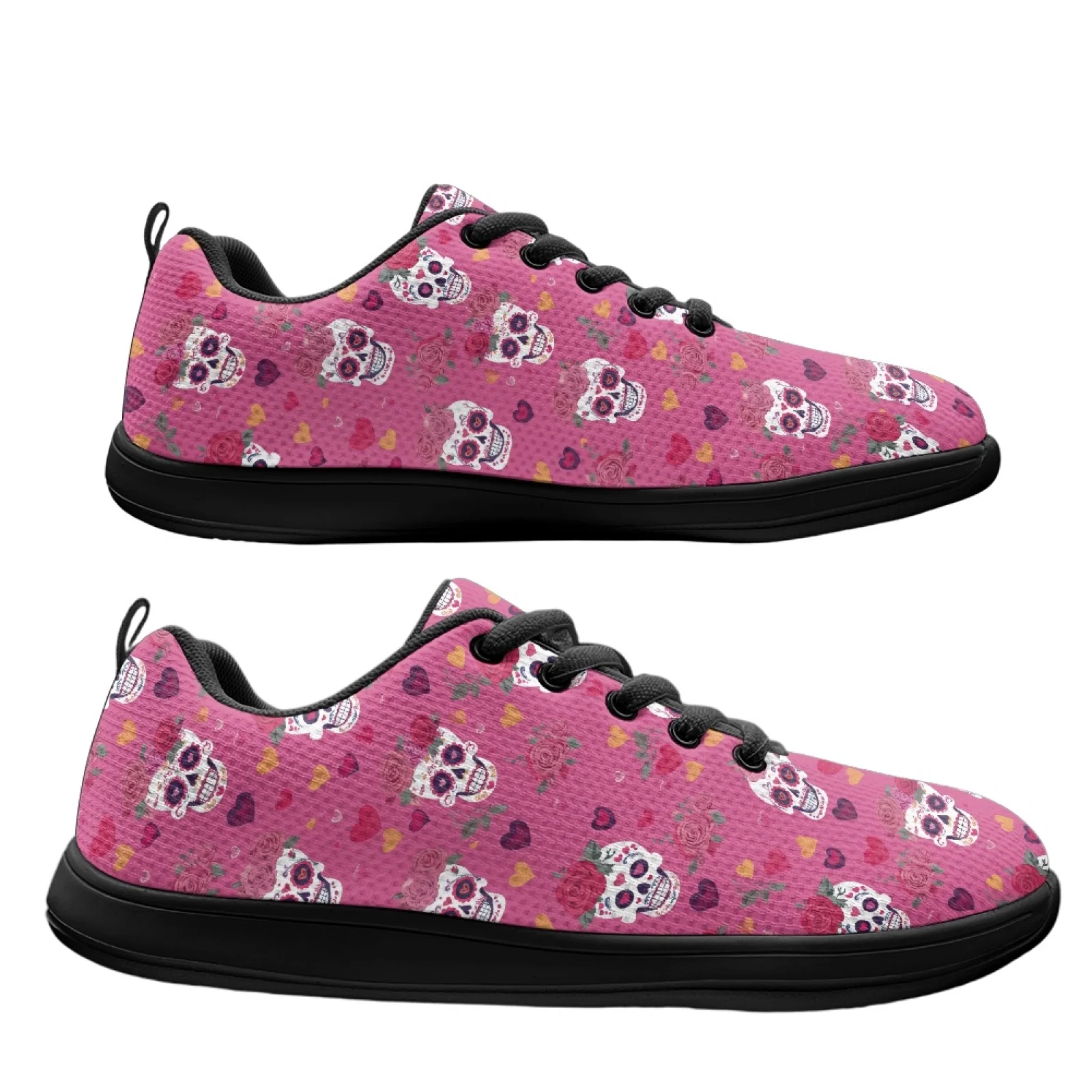 PENSTROLL Skull Print Wide Width Comfort Shoes Backless Tennis Sneakers for Men Quick Dry Men's Walking Shoes