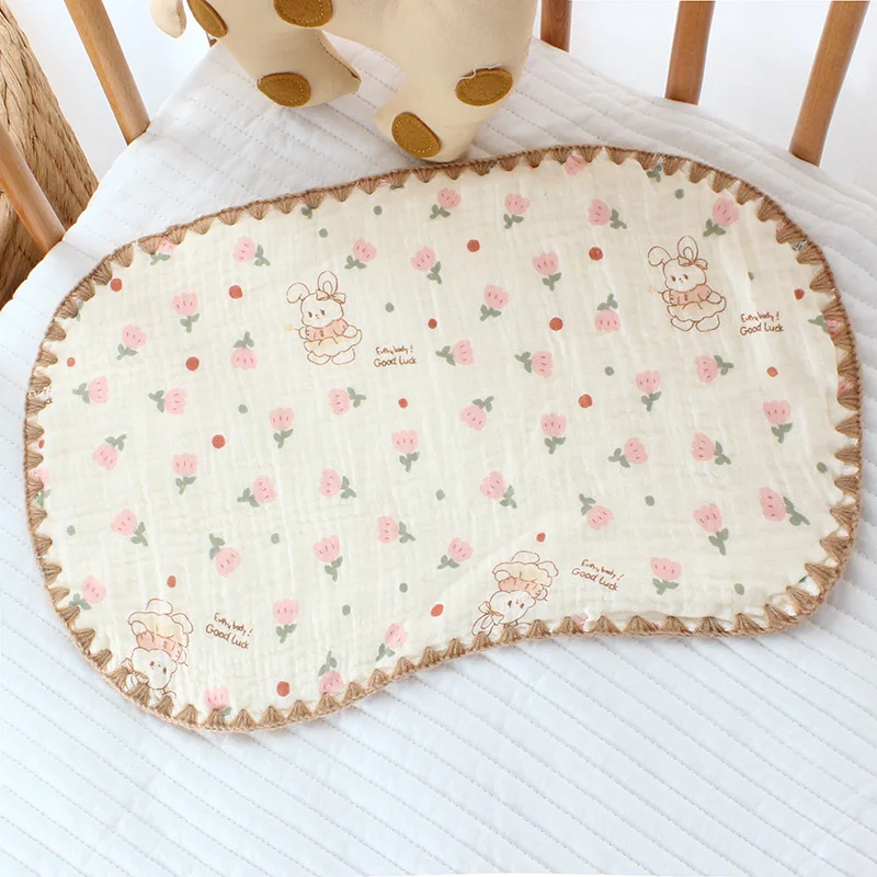 Newborn cloud pillow: gauze flat pillow for anti-spitting up, head protection—breathable, sweat-absorbent, perfect for babies.