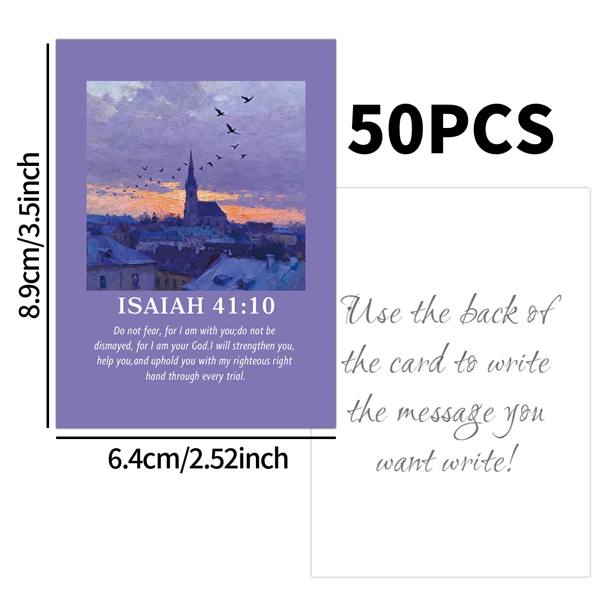 50 Stück Landschaftsgemälde-Bibelvers-Karten, inspirierende christliche Karten zur Ermutigung, Gebet, Andacht, Ramadan-Geschenkkarten – Detail 4