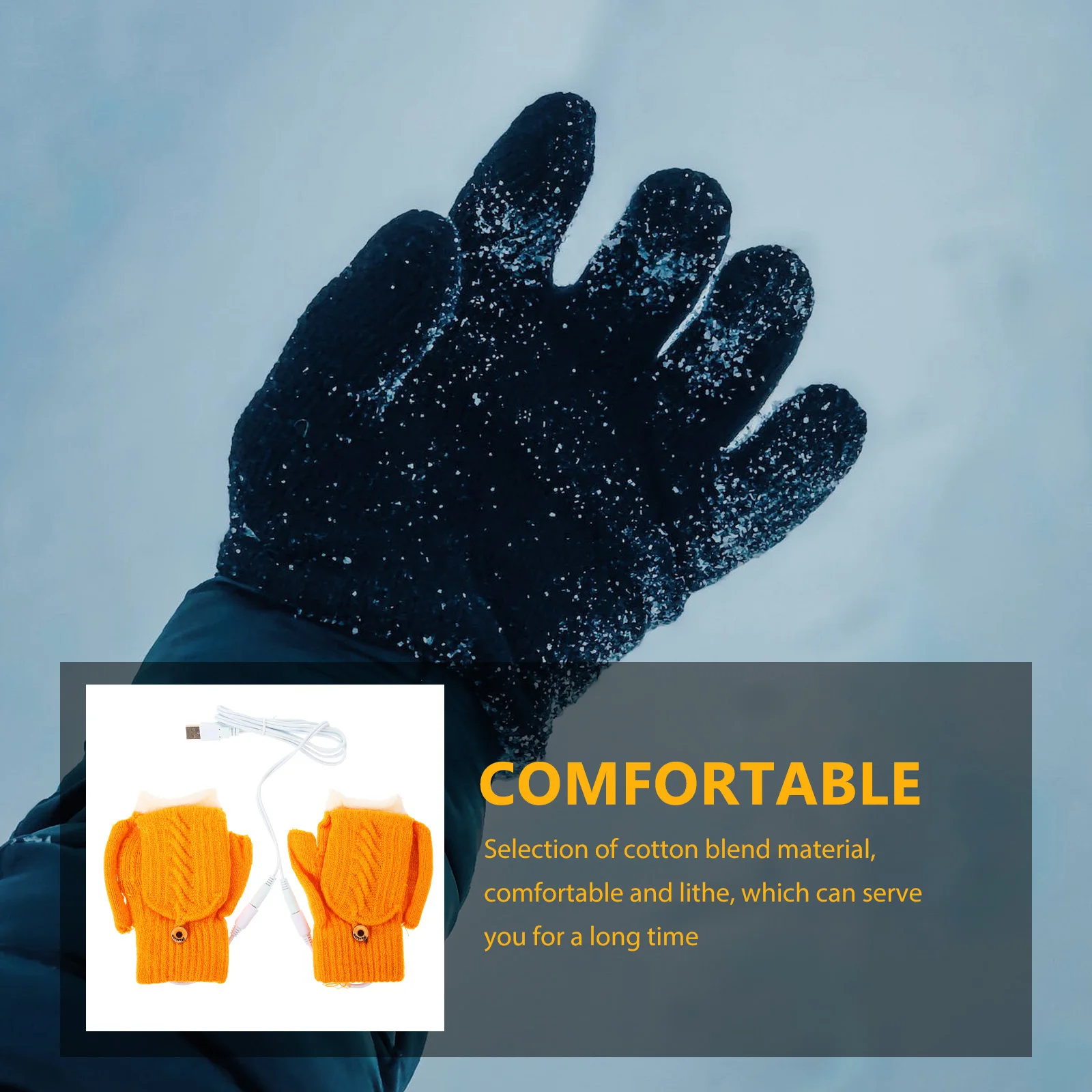 

1Pair Heated Gloves USB Rechargeable Winter Thermal Mitts for Skiing Cycling Outdoor Activities Heated Gloves for Women