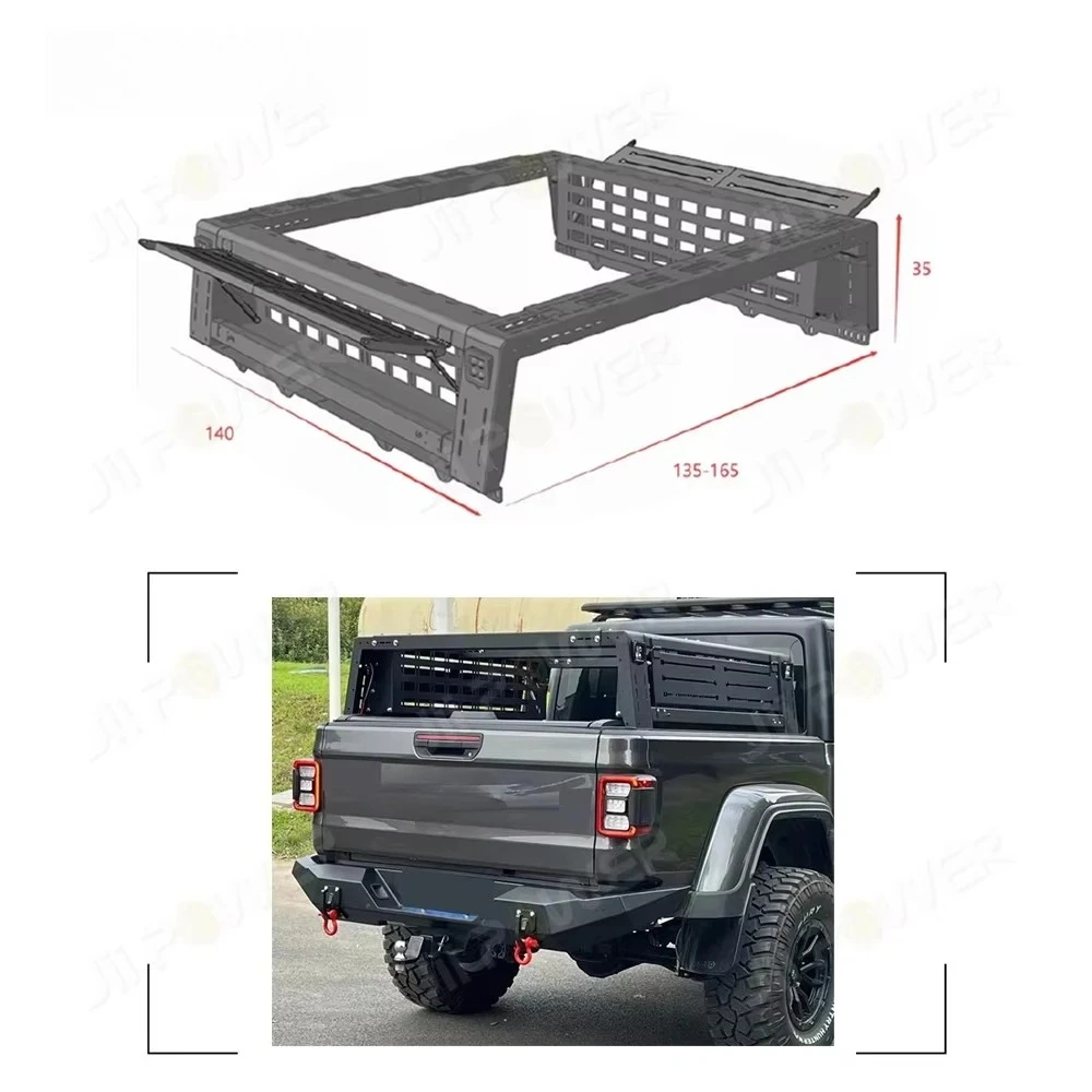 

jiipower High quality Hot sale Adjustable Steel Carrier Cage Truck Bed Rack Ladder Ute Tub Rack Roll Bar Anti-roll rack