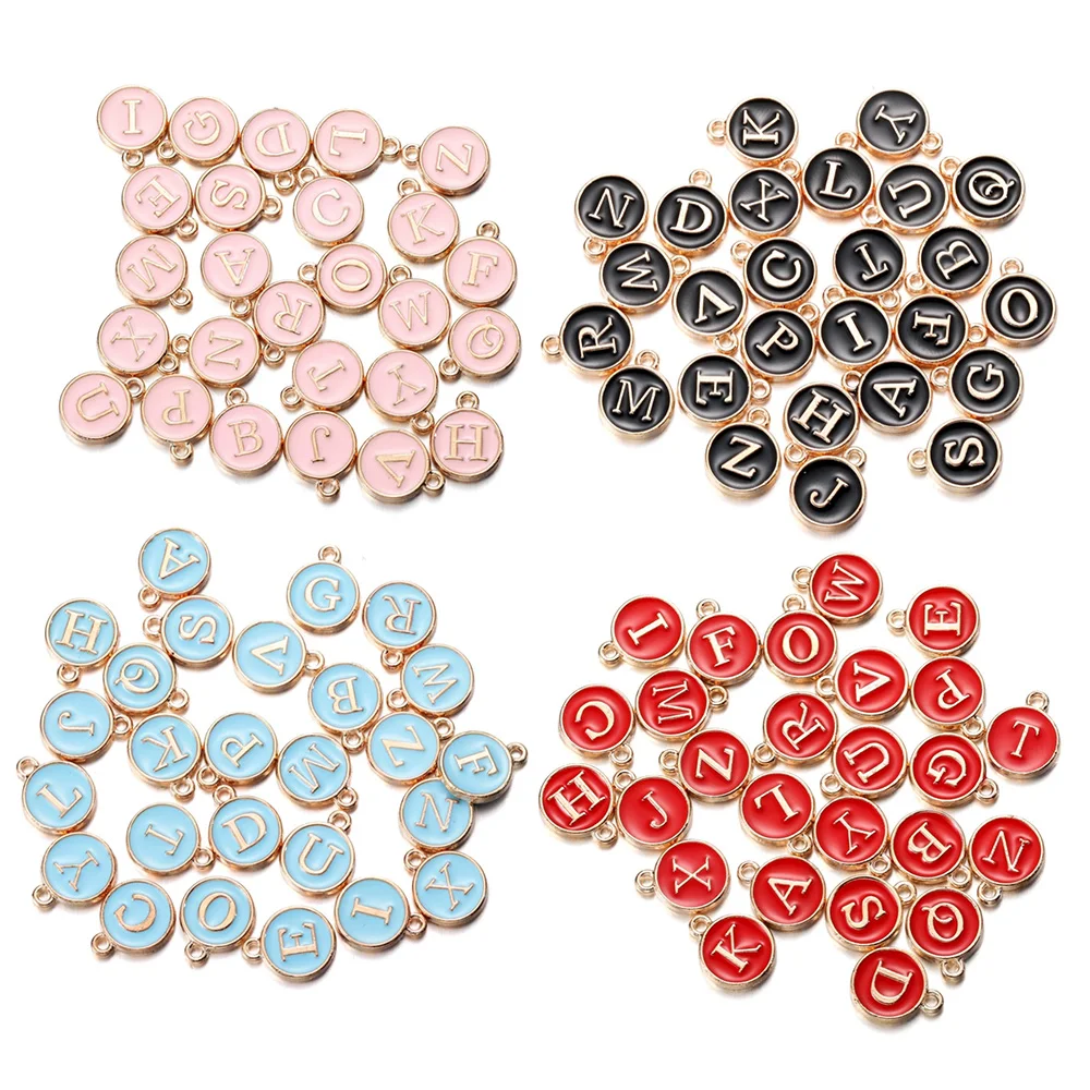 20Pcs 12*15mm A-Z Letter Charms Enamel Charms Alphabet Initial Letter Handmade Pendant for DIY Bracelet Necklace Jewelry Making