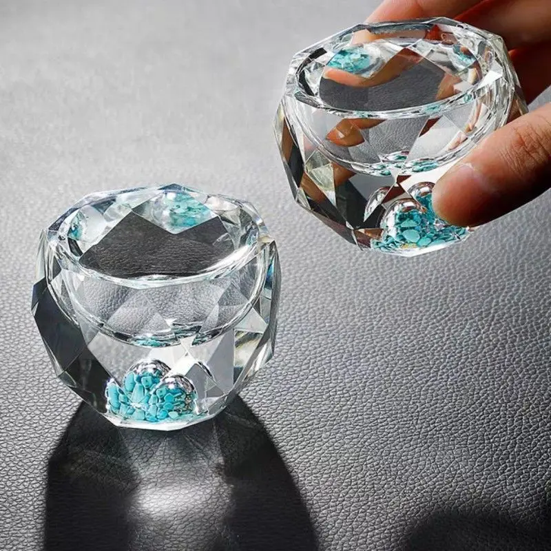 

Creative Crystal Cut Glass Owner Cup Green Turquoise Scale Home Use One-Piece White Wine Glass Heat Resistant Dining Utensils