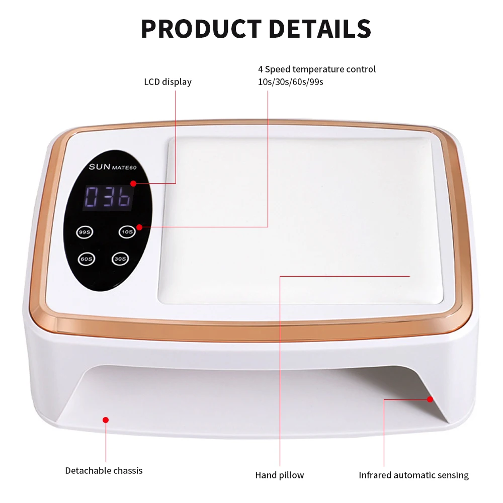 Professional Nail Dryer 90 LED Nail Dryer UV Lamp for Curing All Gel Nail Polish Pedicure Tool with Sensor Nail Art Lamp