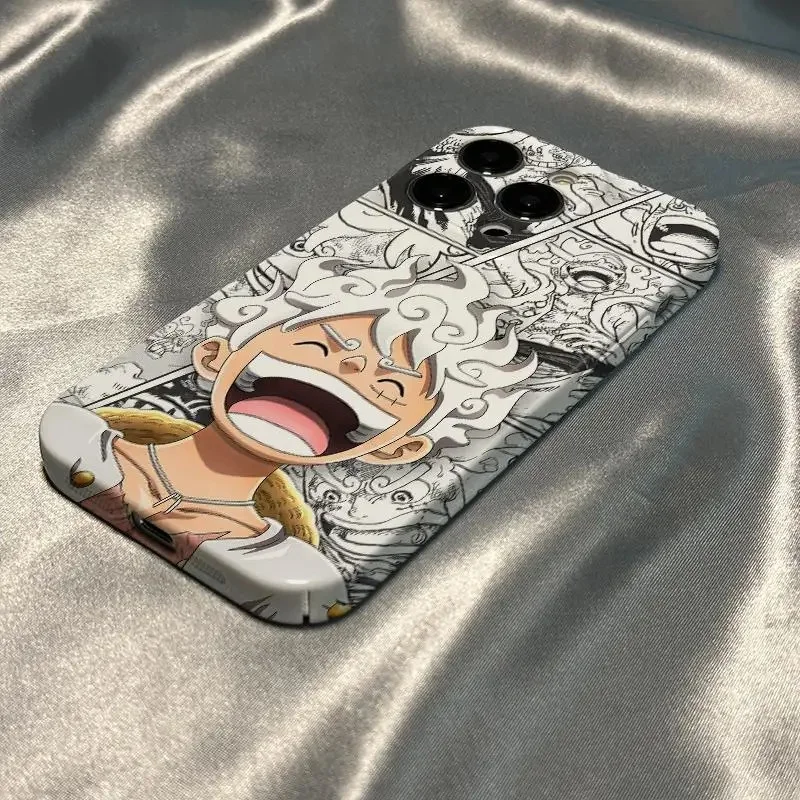 Japan Anime Monkey D Luffy Phone Case for iPhone 11 12 13 14 15 16 17 Pro Max Plus Air Cartoon Gear 5 17Pro One Piece Back Cover view 6