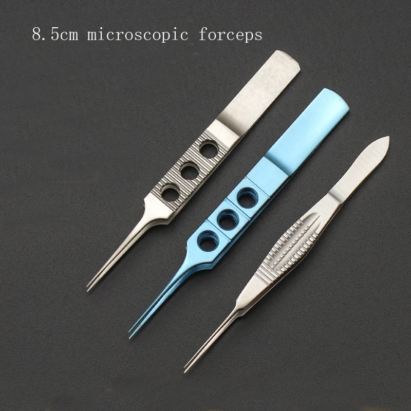 

Stainless steel ophthalmic forceps 8.5cm microscopic forceps Straight Angle toothless Korean plastic forceps Double eyelid force