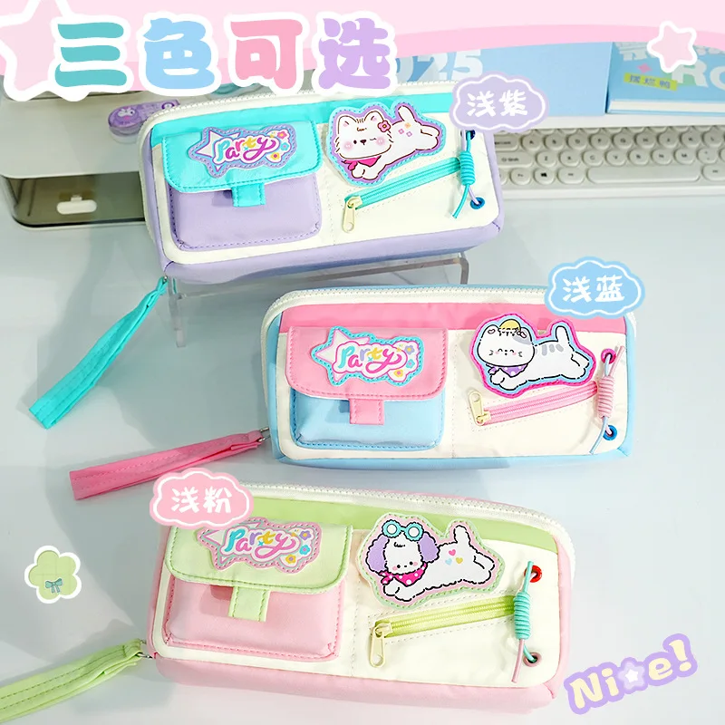 

Милый портативный пенал-косметичка с мультяшным дизайном для школы, подарок на праздник, анимационный сувенир