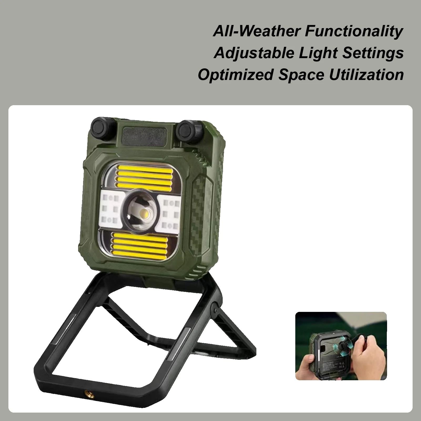 

USB LED Camping Light, Hand Crank Dynamos, 3000mAh Rechargeable Folding Lantern For Outdoor Emergency Hiking Fishing Night Work