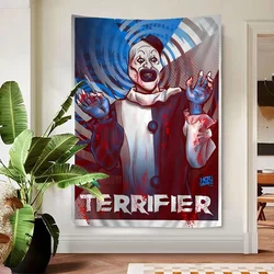 Terrifier 2 Horror Movie Printed Large Wall Tapestry Cheap Hippie Wall Hanging Bohemian Wall Tapestries Mandala Home Decor