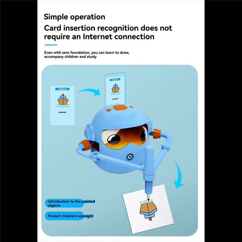 Interação de voz desenho robô brinquedo educativo interativo para crianças com 100 cartões de palavra aprendendo um a62x