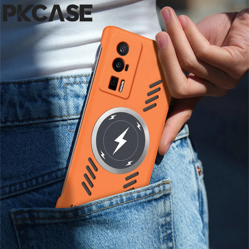 PKCASE البرق المغناطيسي تبديد الحرارة جراب هاتف ل Xiaomi Poco F7 الترا F6 X7 X6 برو للصدمات غطاء التبريد بلا حدود
