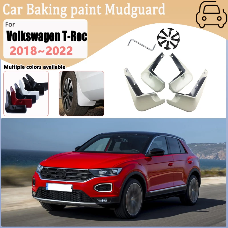 

Защитные брызговики (фартуки) для Volkswagen T-Roc 2018-2022: окрашенные, с защитой от грязи и царапин, аксессуары