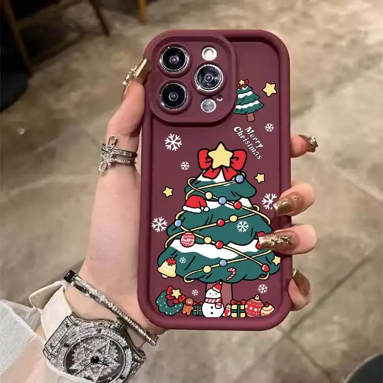 Luxury Christmas Tree Pattern Phone Case for Oneplus 12 12R 11 11R 10R 8T One Plus NORD CE 2 3 4 LITE 5G  Shockproof Soft Cover