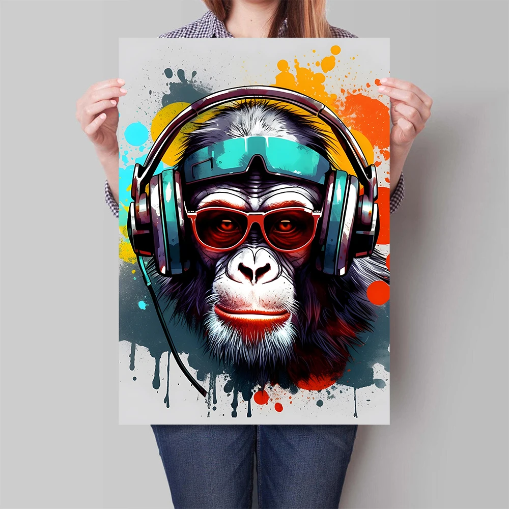 Gaming Poster Monkey Print Gaming Canvas Painting Gaming Wall Art Picture Childrens Bedroom Art for Home Decoration