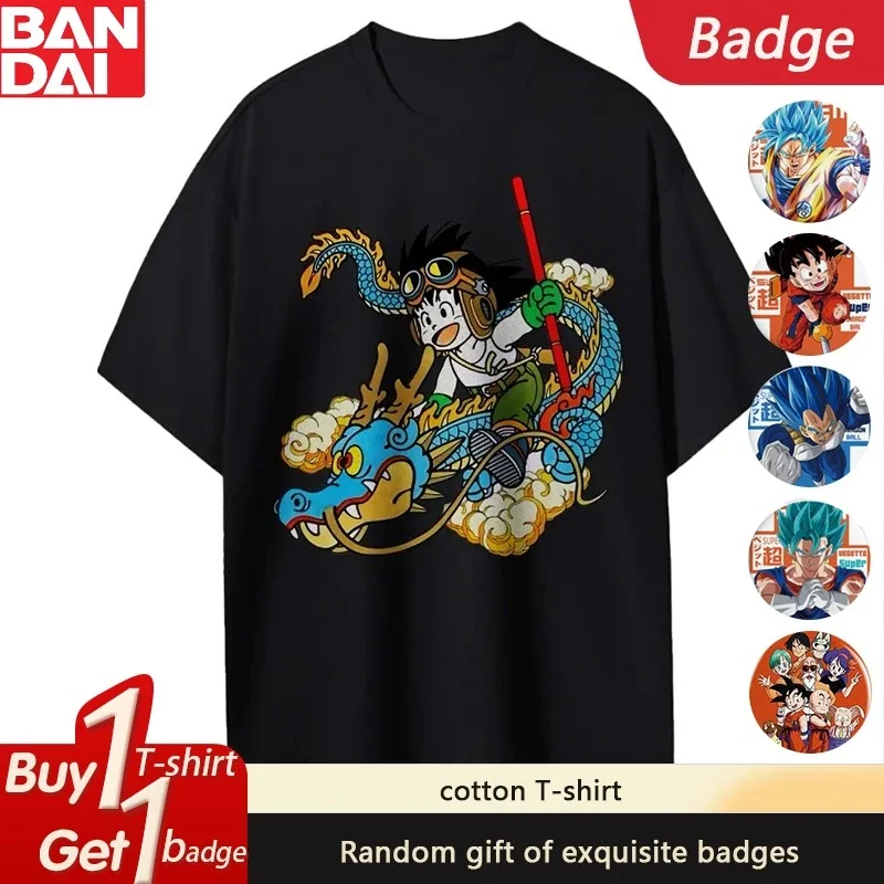 

Dragon Ball Peripheral Printing Goku Summer Short Sleeve T-Shirt Classic Nostalgic Anime Men's and Women's Trend T-Shirt