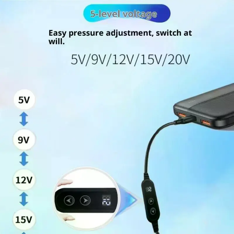 1Pcs Type C To DC Fast Charging 5V To 12V Boost Converter Cable Adapter For Wireless Router TV BOX