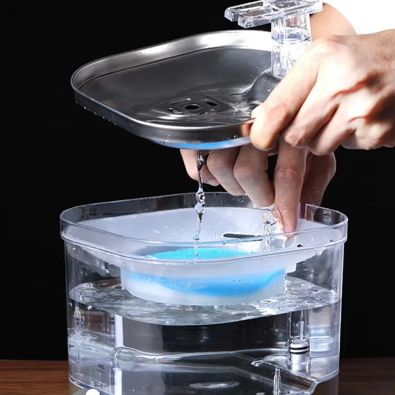 Automatic Pet Drinking Fountain Stainless Steel Wireless Charging Cat Water Dispenser Portable Non-Electric Battery view 6