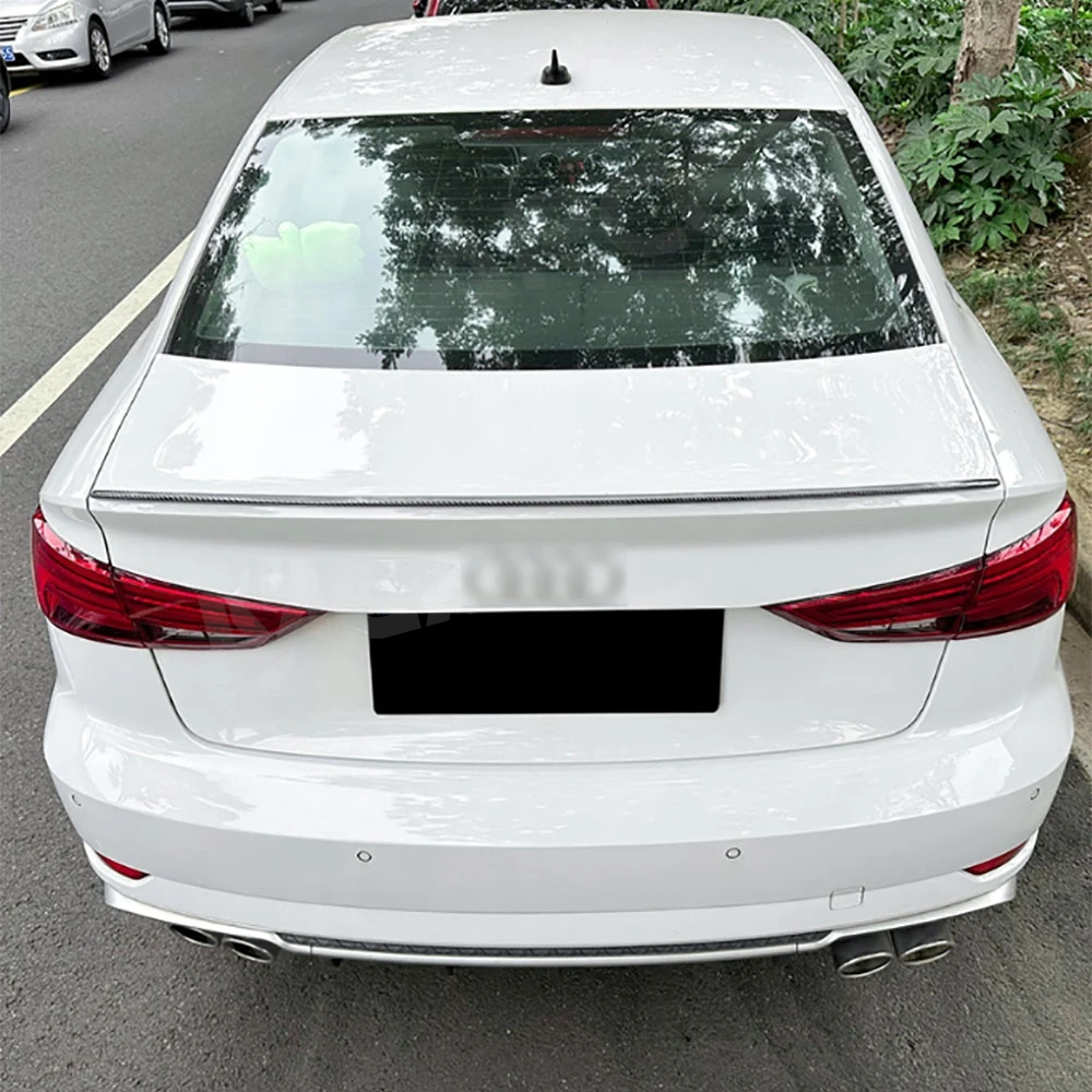 Carbon Look Rear Trunk Spoiler for Audi A3 S3 8V Sedan 2014 - 2020 S Style Car Rear Roof Spoiler Splitter Wing Car Accessories