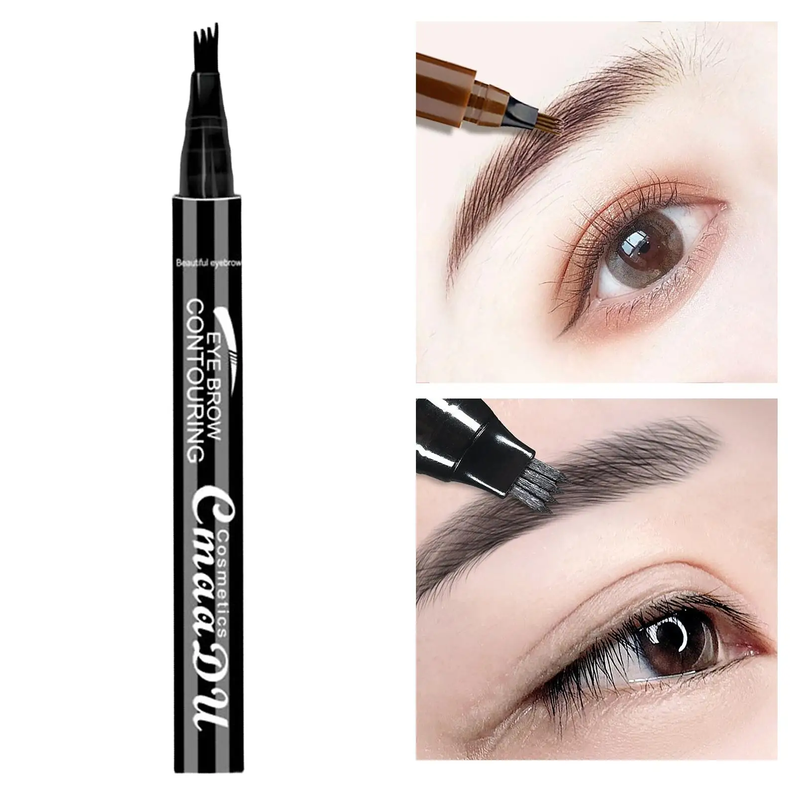 Wodoodporny pisak do brwi z efektem tatuażu microblading, ołówek 3D do brwi poprawiający wygląd oczu.