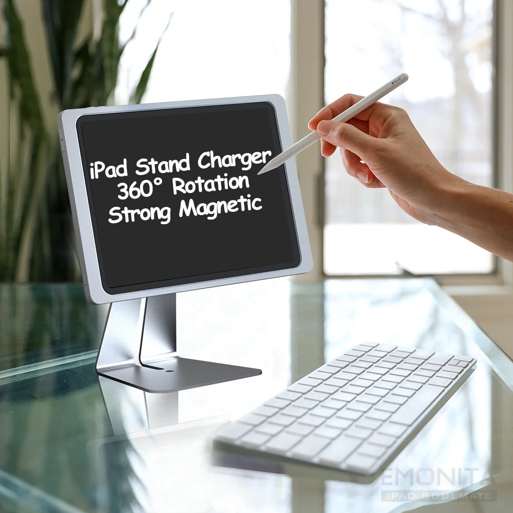 12.9 Inch Fast Wireless Charging Base Station for IPad Pro 3/4/5 Adjustable Aluminum Table Stand