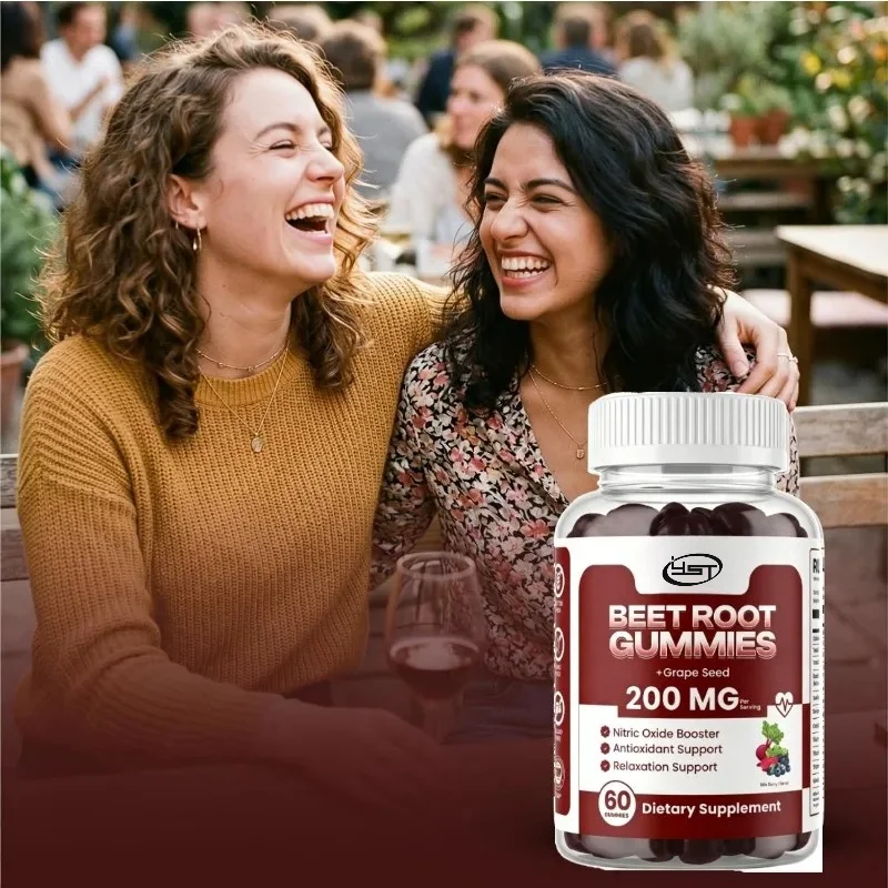 Beetroot Gummies Contain 100 Milligrams of Coenzyme Q10, Grape Seed Extract, Vitamins C, B6, and Niacin
