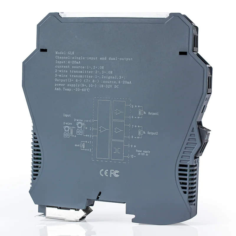 1 en 1 salida 24V CC aislamiento inteligente distribución aislador de señal analógica 4-20mA a 0-10V a 1-5V generador de señal analógica