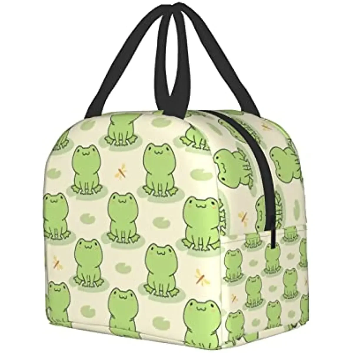 Funny Cute Frog Animal Lunch Box Bag Reusable Insulated Lunch Tote with Handle for Work Outdoor Travel