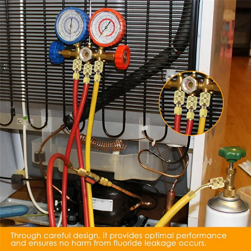 R410 Adapter Kit Metal Mini Split Vacuum Pump Set Sturdy R410 Converter Connector Durable 1/4SAE To 5/16SAE Adapter-A79G