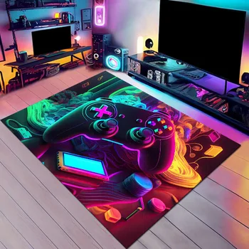 Large rug game room decor: game controller rug for high traffic area bedroom decor