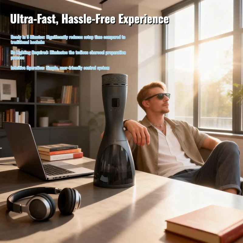 Atomization Luca LED Cigarette Pot High-Tech Smart Electronic Hookah Integrated Temperature Control