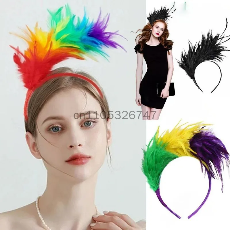 Colorful Feather Festival Party Headbands Children's Stage Performance Headwear Banquet Photography Headband Manufacturer Wholes