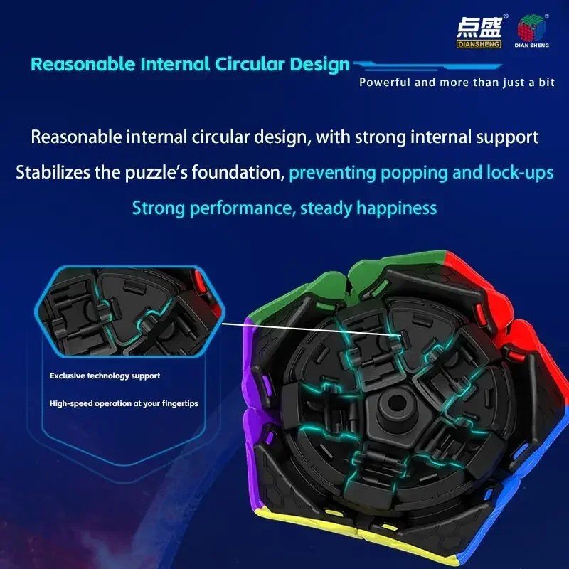 [Picube] DianSheng Galaxy Kilominx M Magnetic 2x2 Megaminx Stickerless Twisty Puzzle Magic Cube Teenager Intelligence Toy Brain