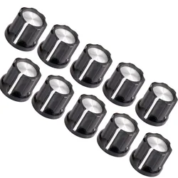 10pcs D Type 6mm Shaft Hole Volume Control Potentiometer Knob Position Groove Parts For Guitar Bass Electric Guitar Accessories