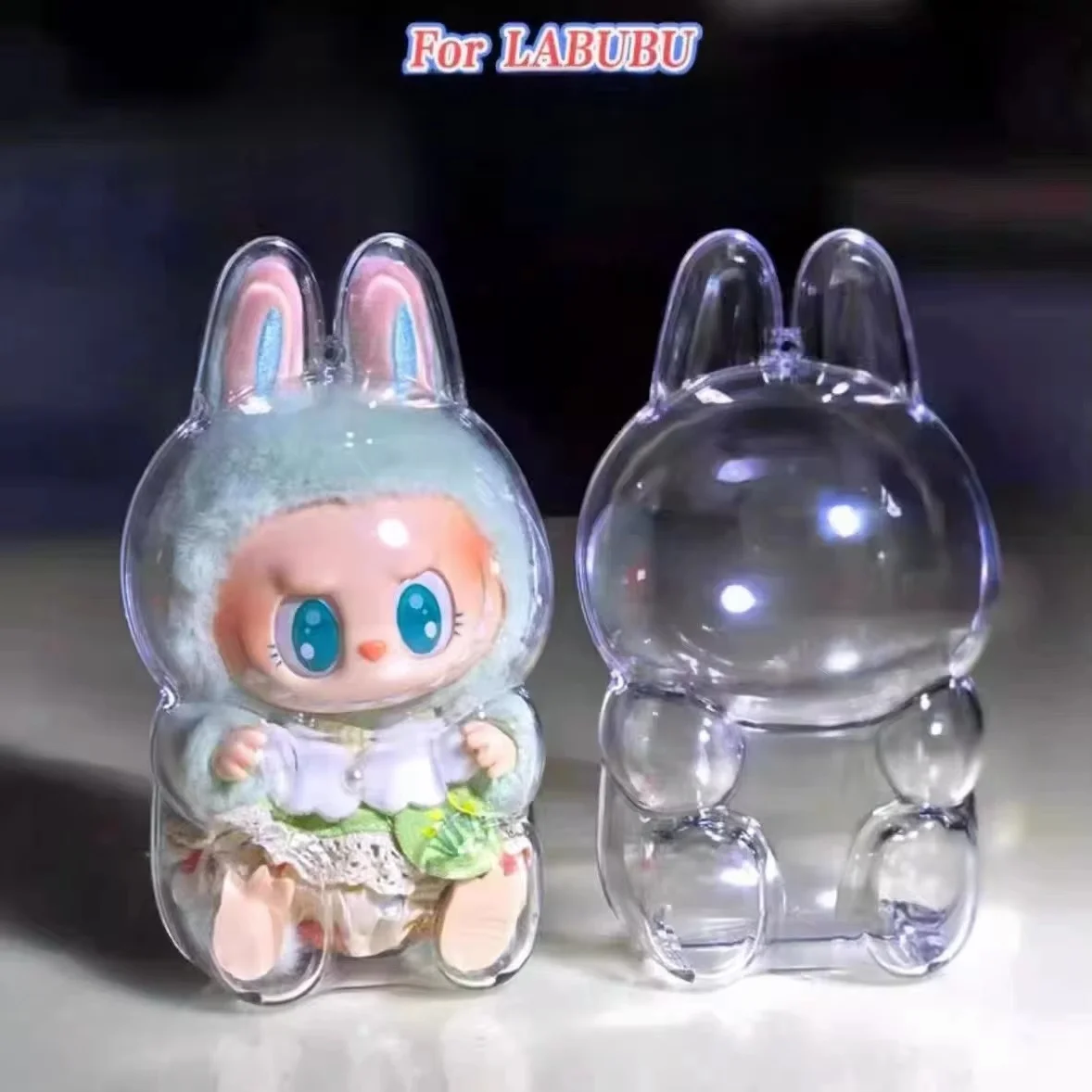 

New The Monsters Labubu 2 Transparent Protective Cover Second Generation Vinyl Seat Party Transparent Mart Dust Cover Xmas Gift