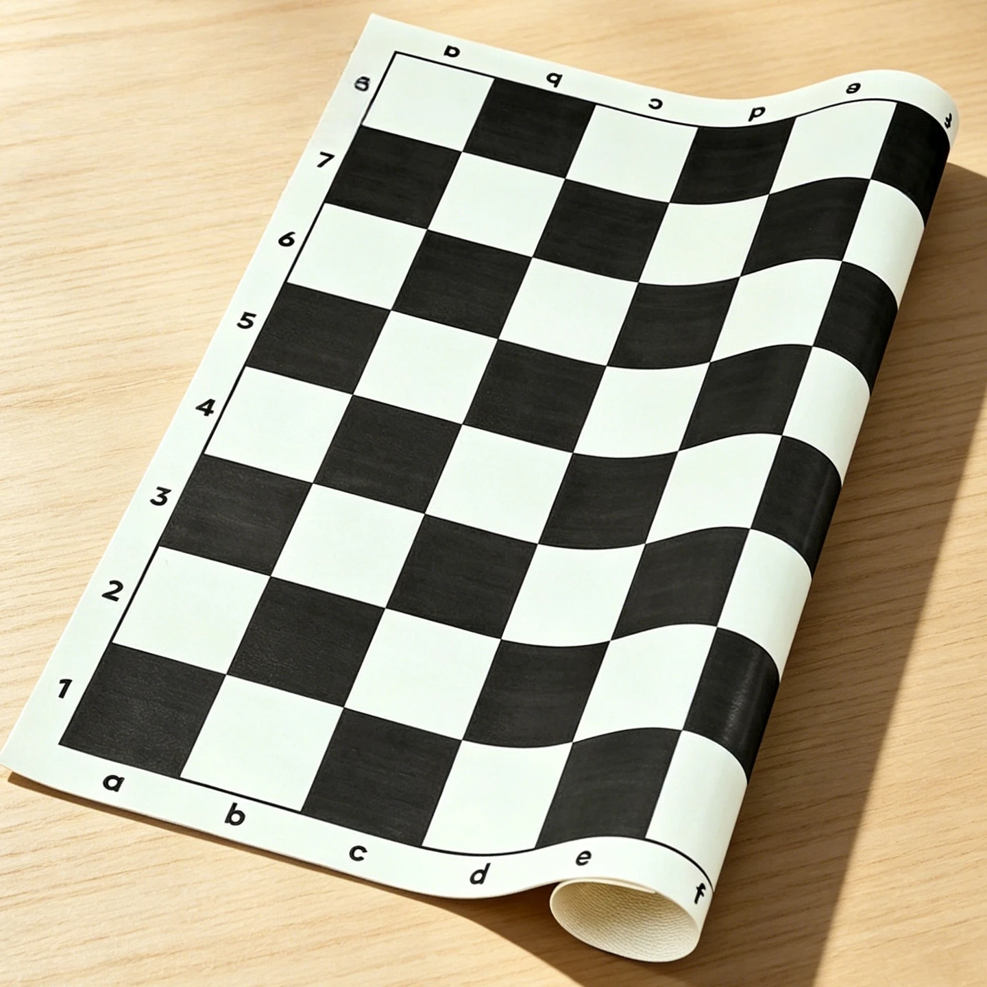 Roll Up Chess Board Mat, Waterproof Anti-slip PU Leather Chessboard, Non-fading Portable Tournament Chess Mat with Algebraic Not