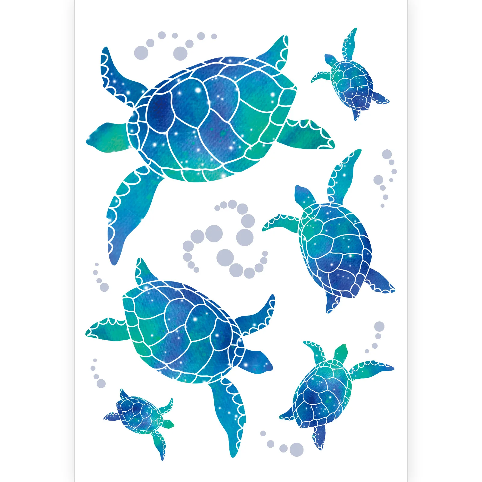 Bathroom Sea Turtle Wall Stickers PVC Waterproof Decals for Home Office Kindergarten Toilet Decoration Essential - view 6