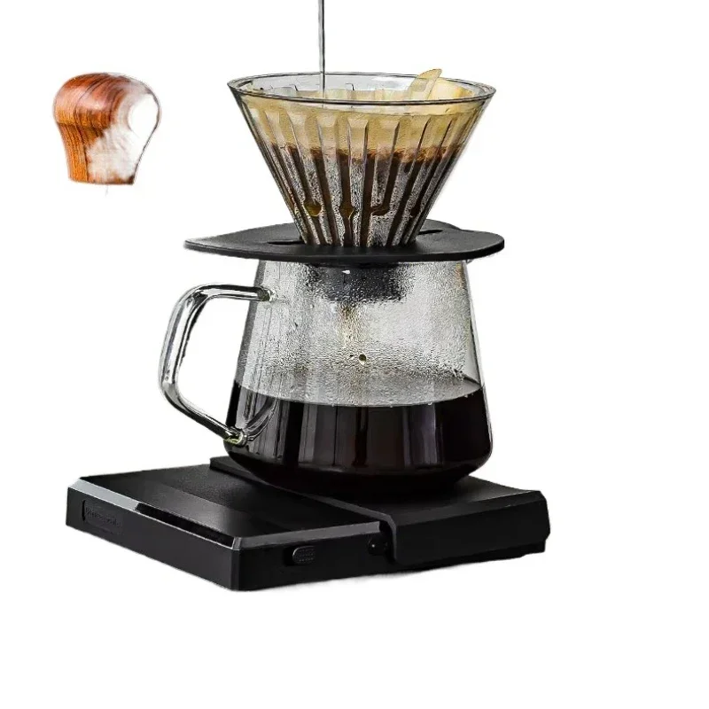 Ceramic Black and White Coffee Dripper Set Hand Drip with Filter Drip Brewing Device 500ml