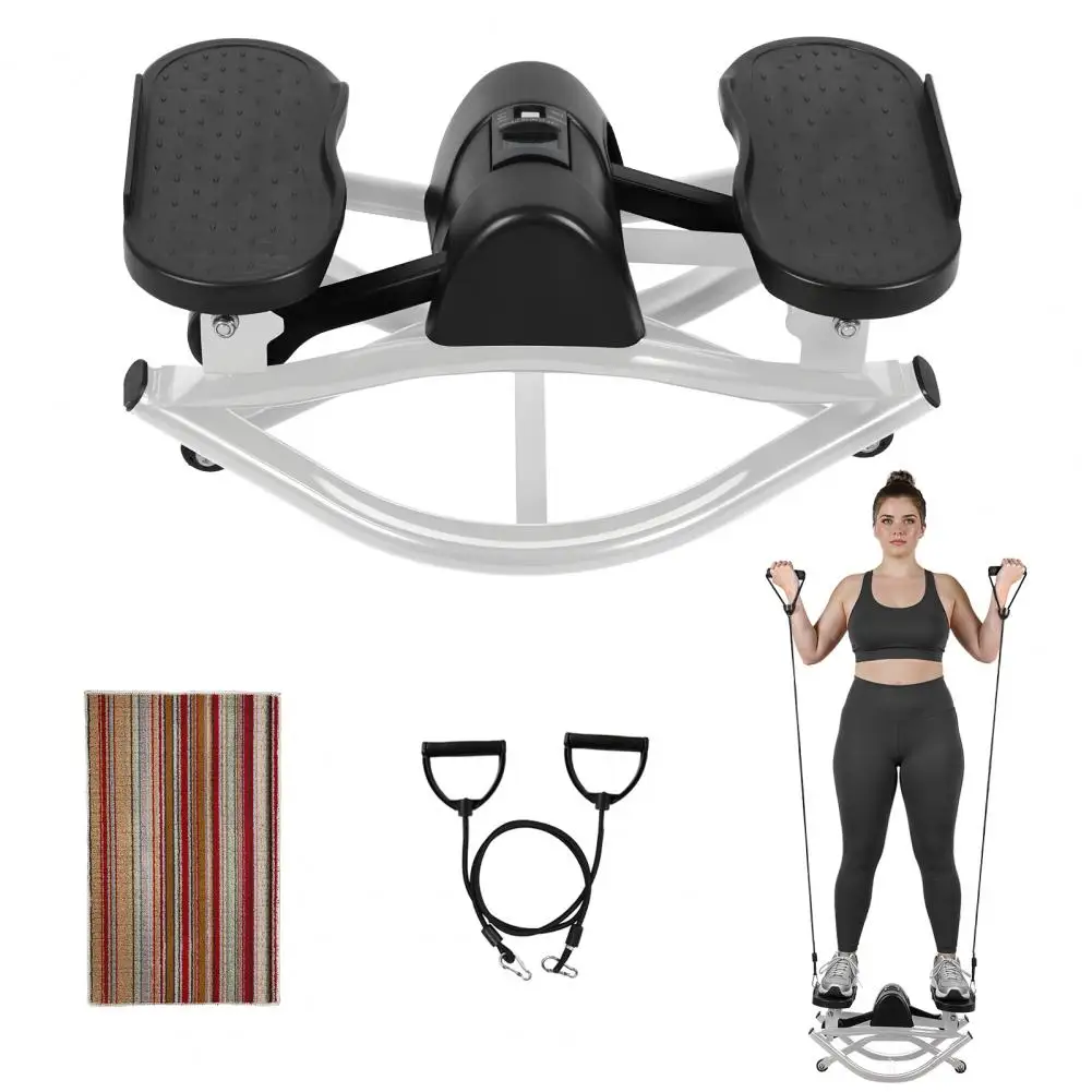 

Rock Stepper, Low-Shock Lateral Rocking Fitness Stepper, Workout Exercise Equipment with LCD Monitor and Resistance Bands