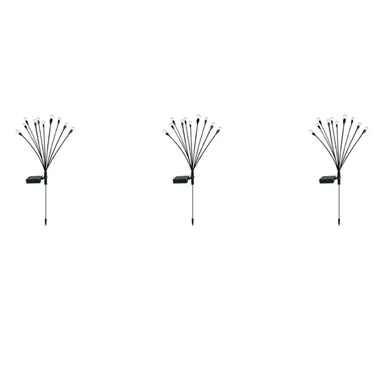 

N84R 3PCS 10 Head Solar Powered Firefly Lights, 10 LED Outdoor Waterproof Solar Starburst Swaying Garden Lights