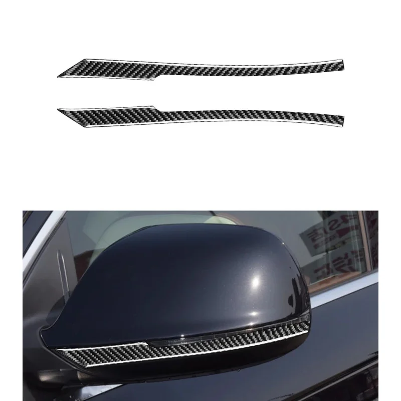 Car Modific Rearview Mirror Anti-Rub Strips Trim  Accessories Exterior For Audi Q5 8R Q7 2008-2015 Carbon Fiber