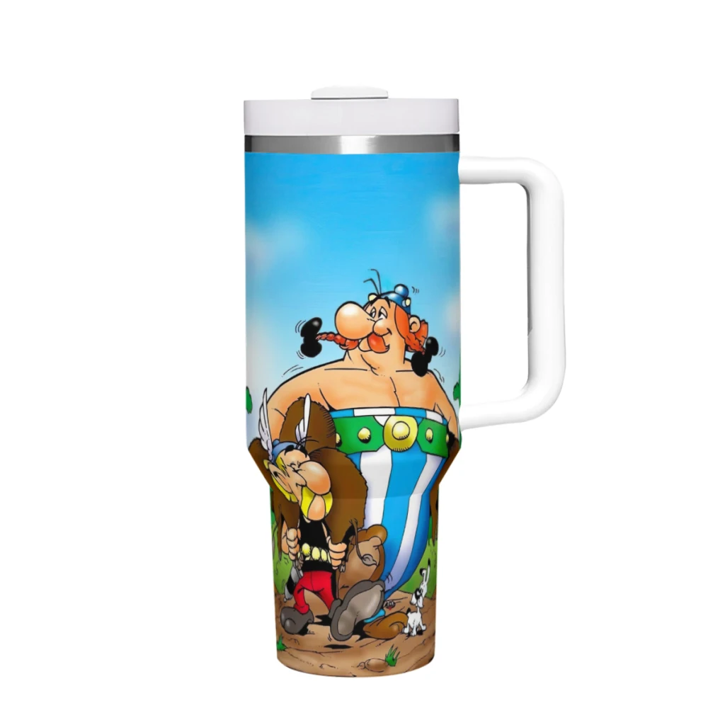 

The Adventures of Gallic Heroes 40 Oz Ultimate Tumbler with Handle and Straw Vacuum Insulated Tumbler with Straw