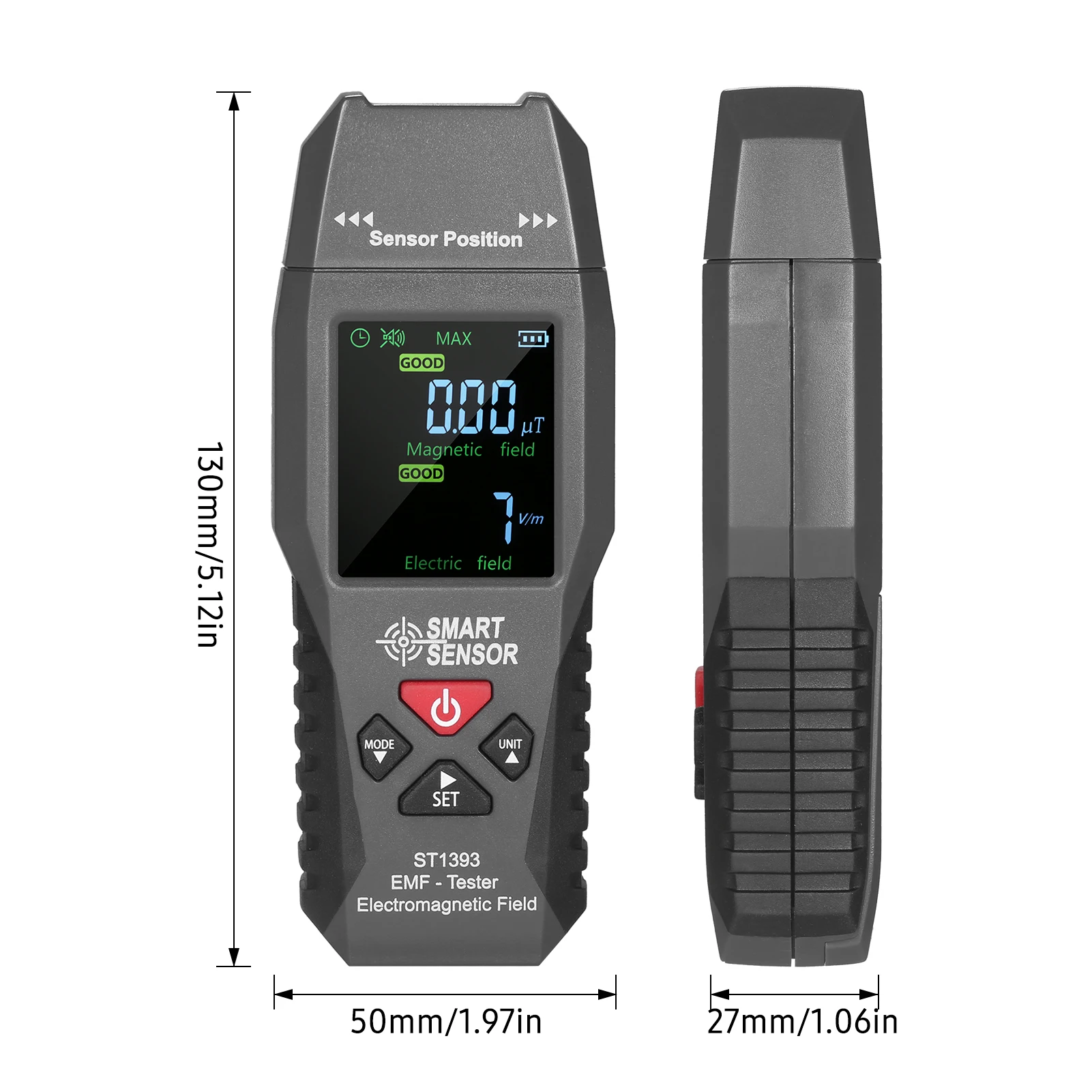 SMART SENSOR ST1393 EMF Meter Electromagnetic Field EMF Detector Handheld Digital LCD Electromagnetic Field Radiation Tester