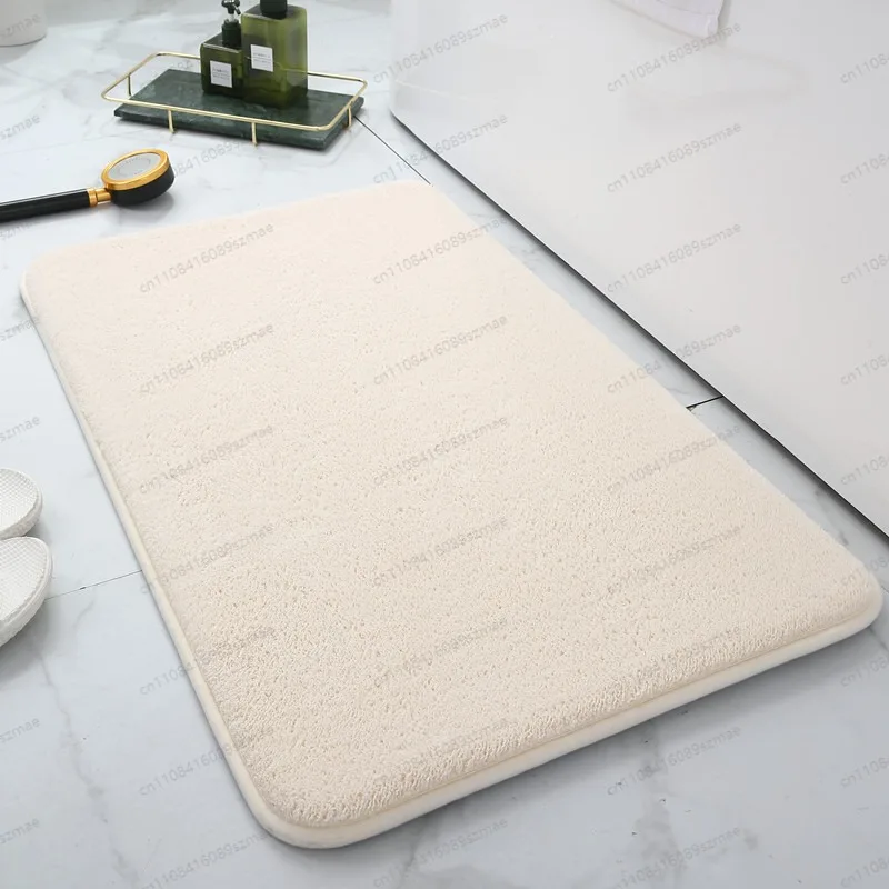 Faux Cashmere Memory Foam Bath Mat, Coral Velvet Absorbent Rug for Bathroom Kitchen Living Room Entrance Floor Mat