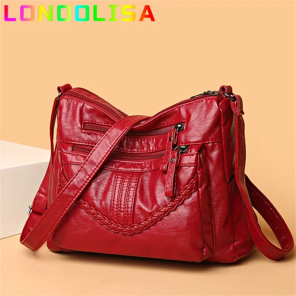 

Soft Pu Leather Purses and Handbags 2024 High Quality Women's Messenger Bag Designer Ladies Crossbody Shoulder Sac A Main Bolsos