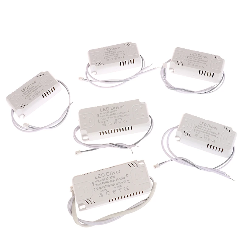 Controlador LED de corriente constante, fuente de alimentación, transformador LED, 300MA, 8-24W, 20-36W, 30-50W, 36-60W, 50-70W, 60-80W