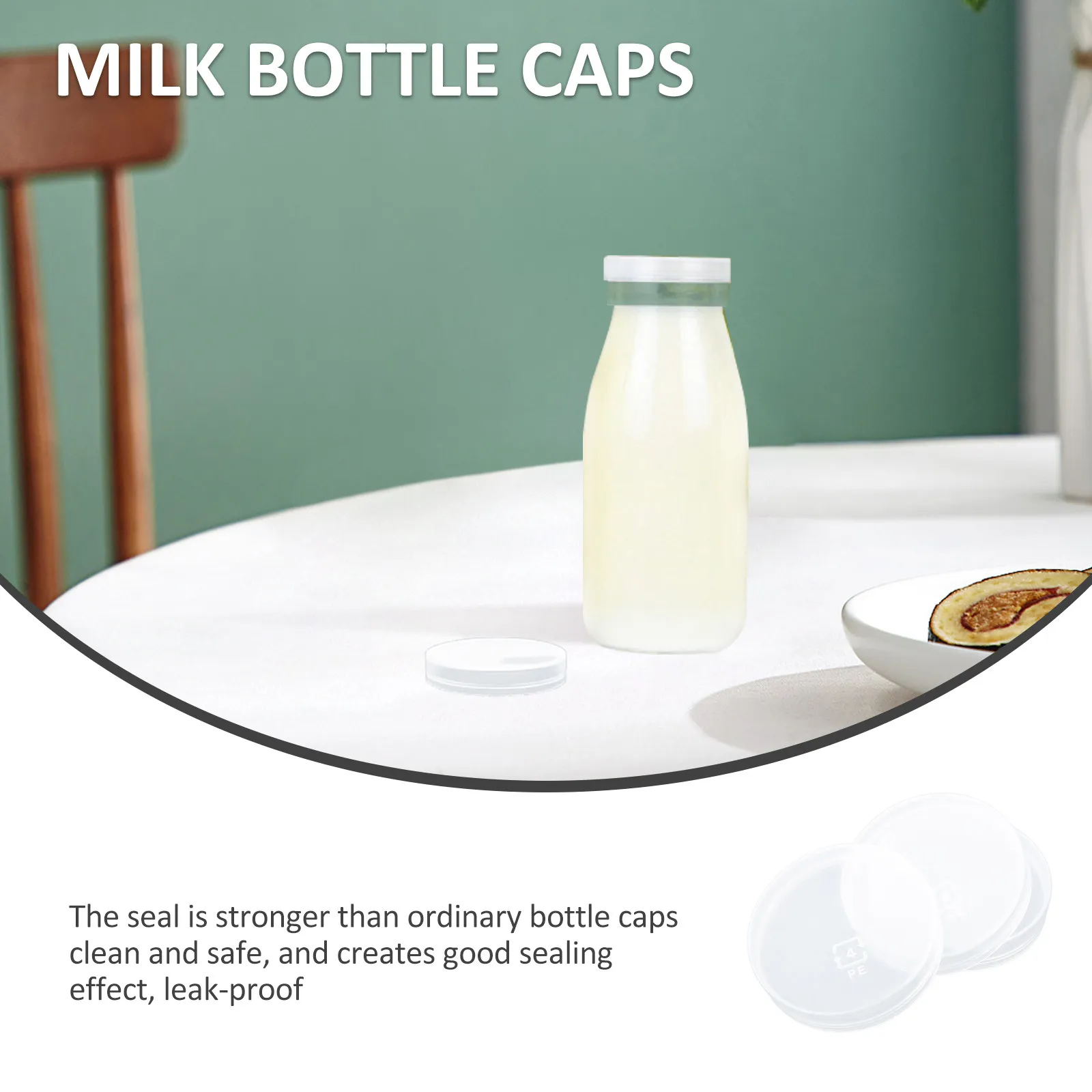 

100 шт. крышек для йогуртовых бутылок, пластиковые сменные крышки премиум-класса, прочные, герметичные, для молочных и стеклянных бутылок, универсальные