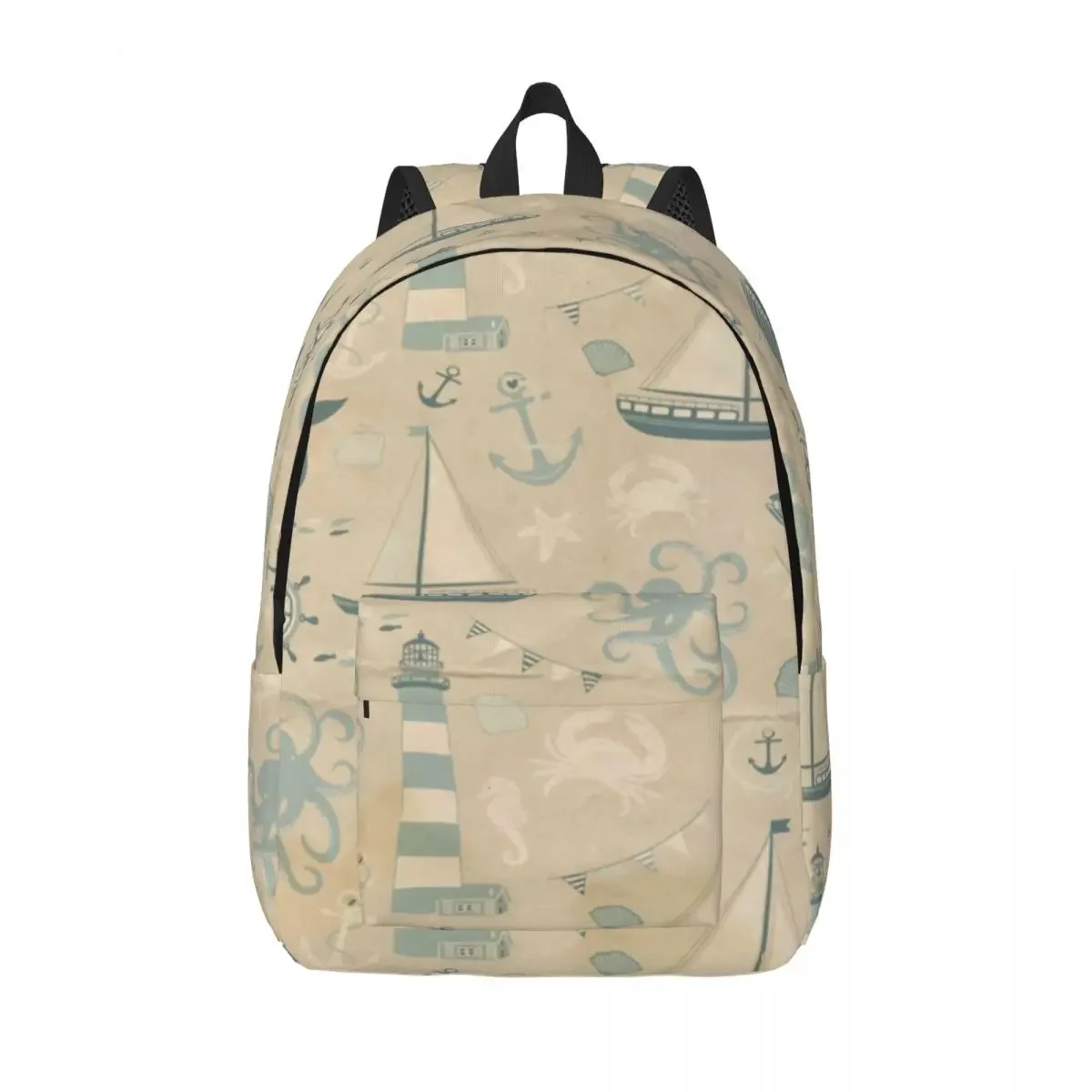 

Antique Nautical Pattern Anchor Teenage Backpack Durable Student Hiking Travel Daypack for Men Women Laptop Computer Canvas Bags