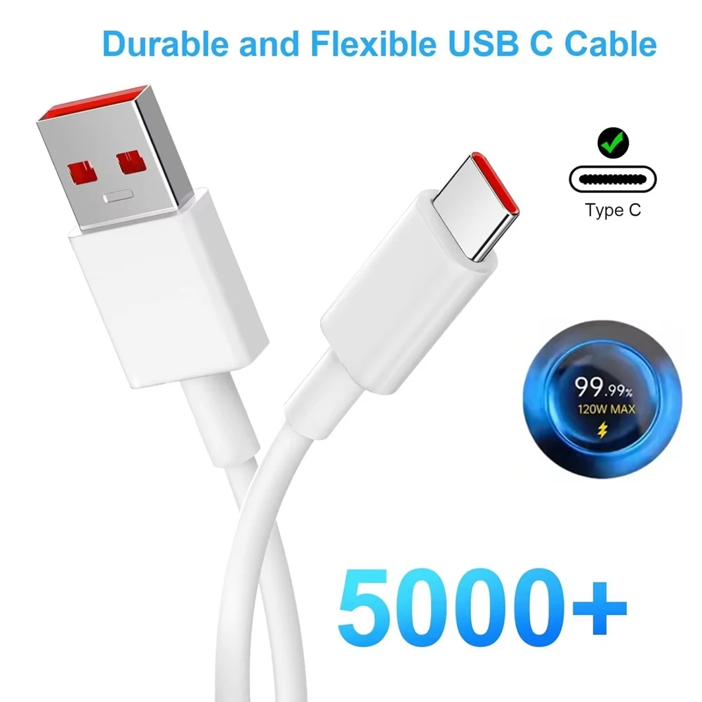 120W 6A Turbo Fast Charging Type C USB Cable For Xiaomi 11 12 13 14 15 17 Redmi Note 11T 12 13 14 15 Pro POCO F6 F7 X5 X6 X7 Pro