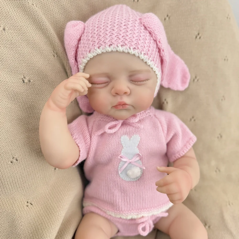 BZDOLL 3D 스킨 아슬립 리본 베이비돌 48CM 19인치, 현실적인 외관의 천 바디, 패션 인형 장난감, 아이들 생일 선물로 이상적